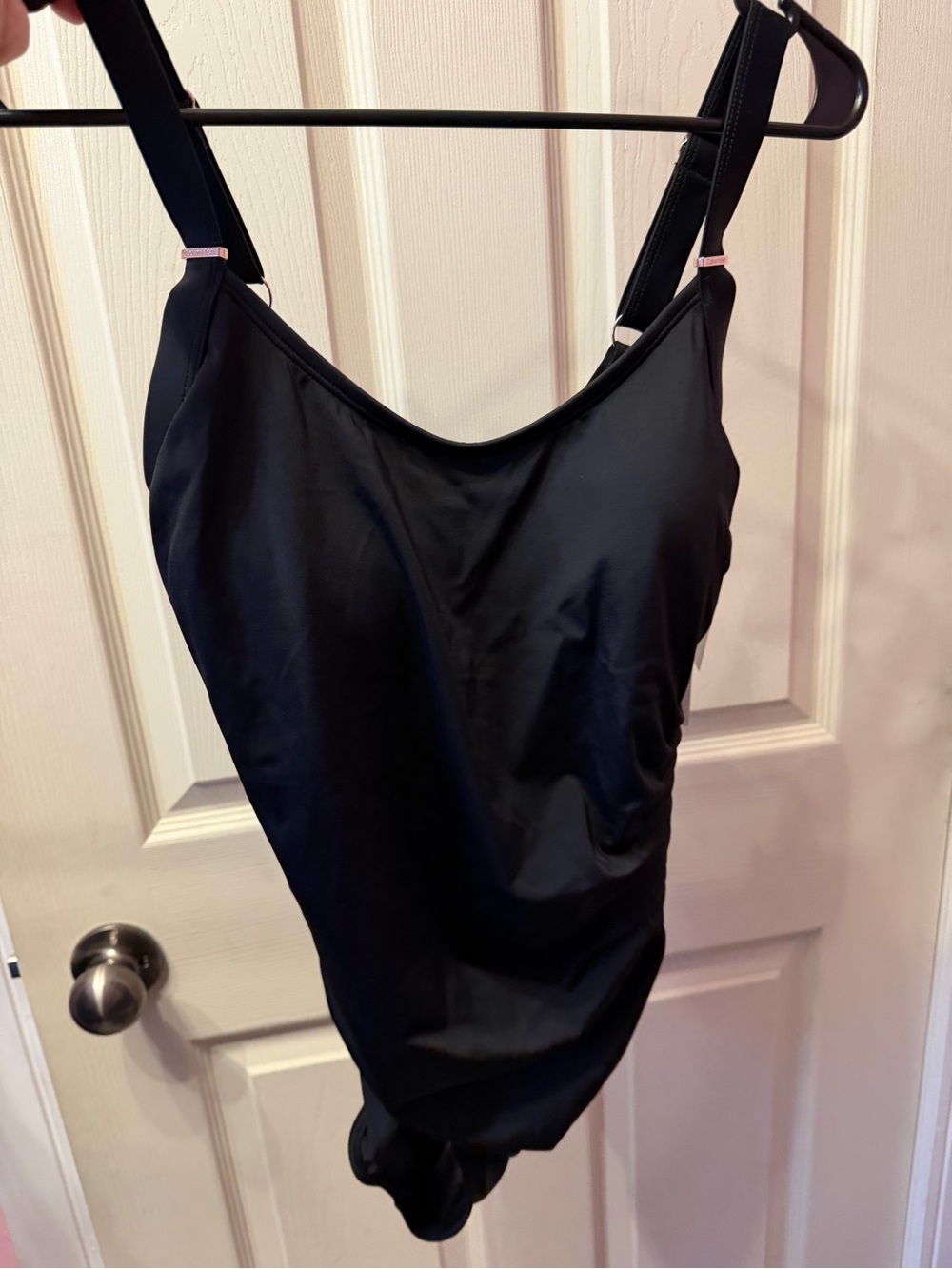 Calvin Klein Black One-Piece with Branded Strap Accent